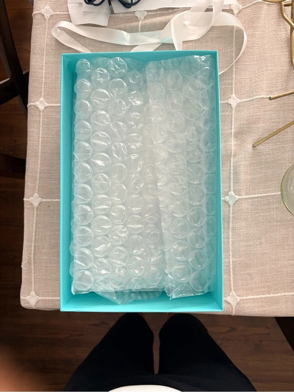 Tiffany & Co. Clear Crystal Champagne Flutes with Signature Blue Box